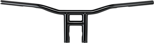 Black BILTWELL Tyson XL 8-inch handlebar for motorcycles, featuring a durable metal construction and a sleek, ergonomic design.