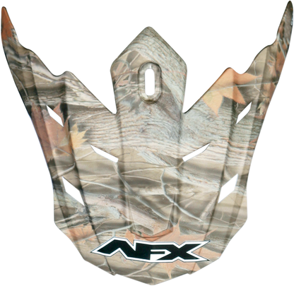 Bill's Exhausts AFX FX-17/FX-17Y Peak helmet in Wood Camo design, featuring a sleek motorcycle helmet with camouflage pattern.
