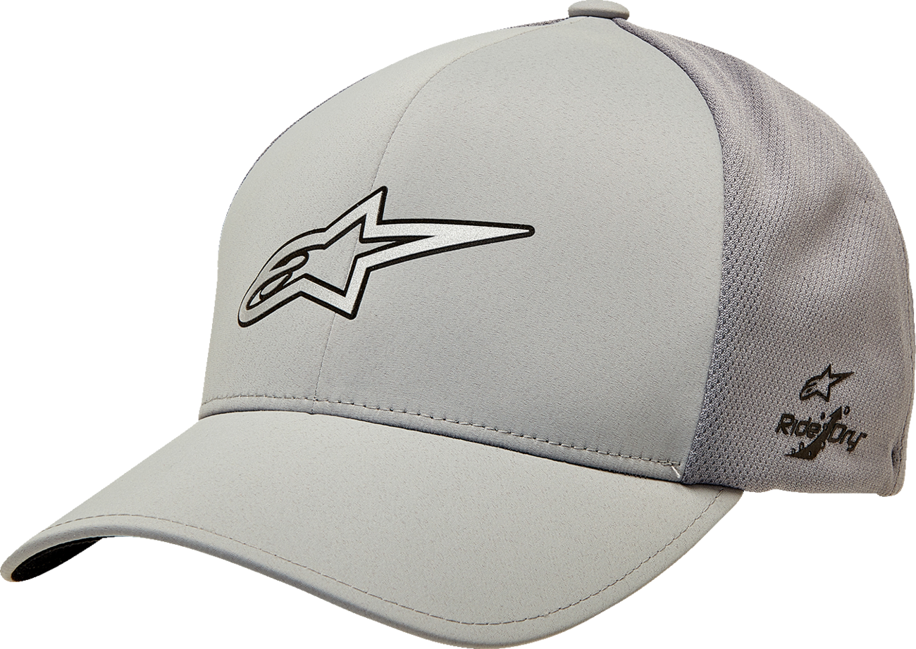 Gray AlpinesStars Ageless Mesh Delta Hat, large/XL size, featuring breathable mesh design and curved brim.