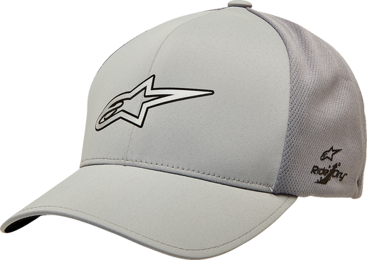 Gray AlpinesStars Ageless Mesh Delta Hat, large/XL size, featuring breathable mesh design and curved brim.