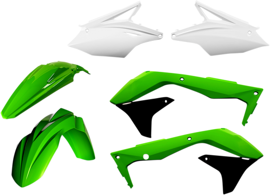 Acerbis OEM standard replacement body kit for '16 motorcycle, featuring black and gray plastic body panels with Acerbis branding.