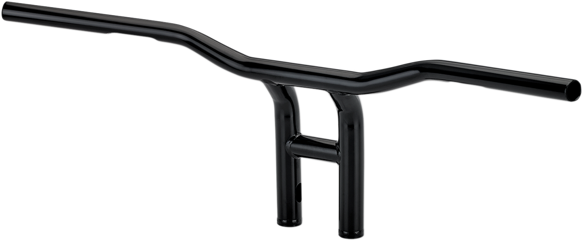 Black BILTWELL Tyson XL pullback handlebar for motorcycles, 10-inch wide, with sleek design and sturdy construction.