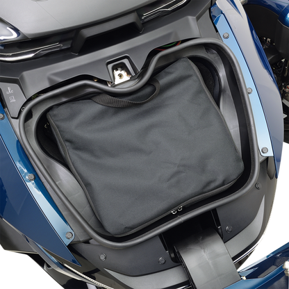 Bill's Exhausts Can-Am front trunk liner for engine compartment, showing textured chrome finish and fitted design.