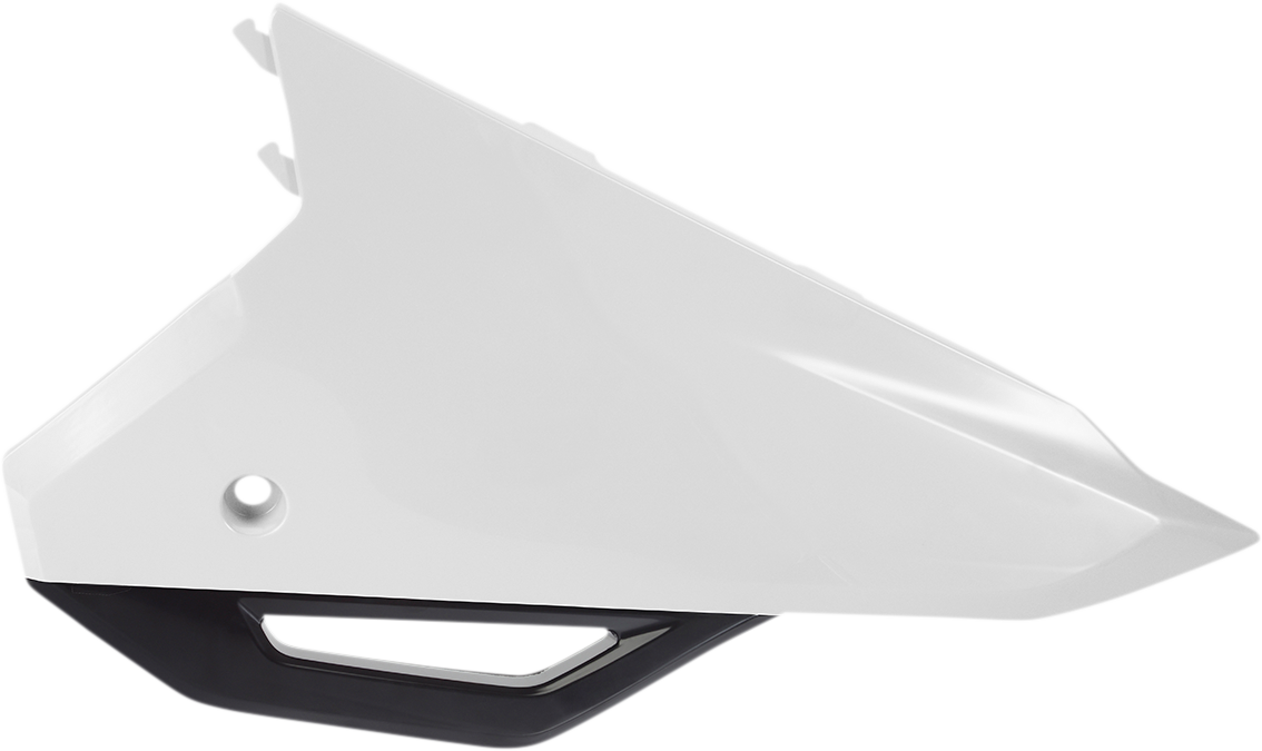 Acerbis white and black motorcycle side panels, body bodywork parts with sleek design for bike customization.