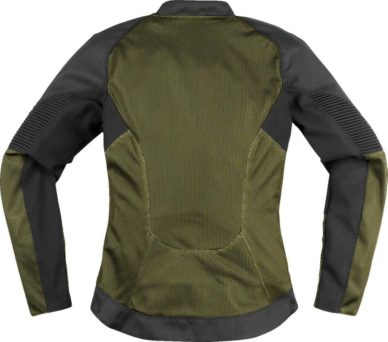ICON Women's Overlord3 Mesh Jacket in green with black detailing, small size, lightweight and breathable design.