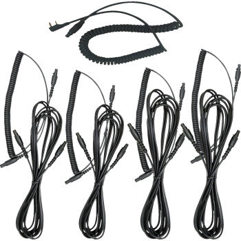 NAVATLAS 4-seat intercom and radio headset kit in black, designed for Bill's Exhausts vehicle communication systems.