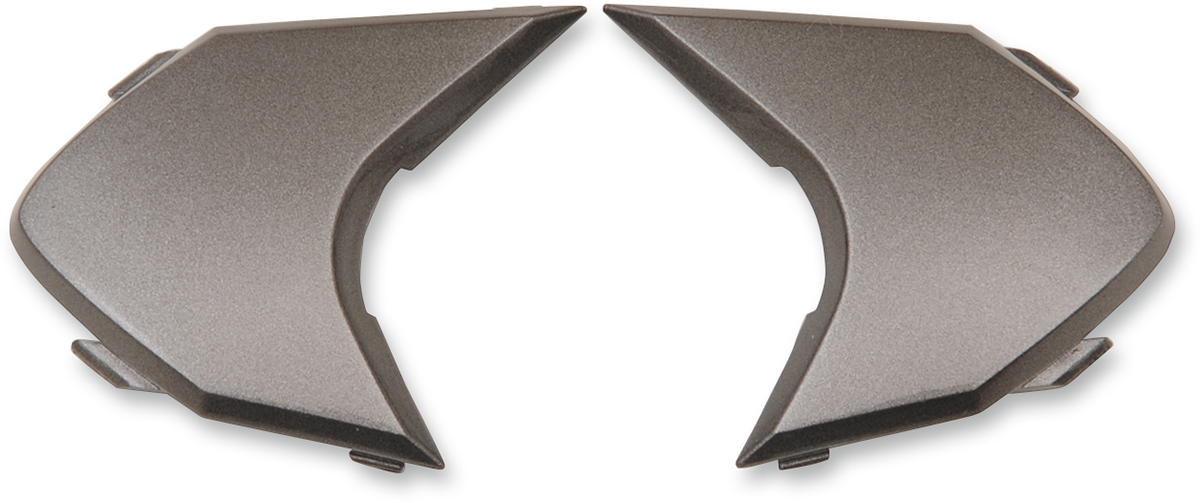 Black ICON Variant™ Side Plate for Double Stack helmets, part from Bill's Exhausts, shown with detailed surface and mounting features.