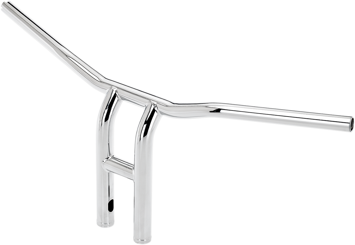 Chrome BILTWELL Tyson XL pullback handlebars for motorcycle, 12-inch handlebar with curved design and polished finish.