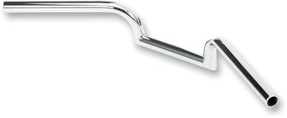 Chrome BILTWELL Mustache Handlebars for motorcycle, featuring sleek design and distinctive mustache shape.