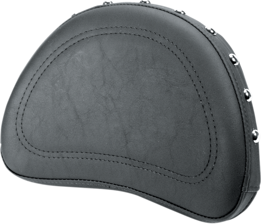 Contoured SADDLEMEN studded motorcycle seat pad with detailed stitching, designed for comfort and style.