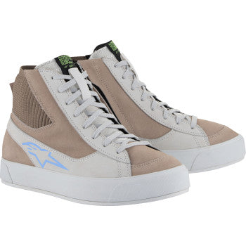 Alpinestars Stella Stated Podium Shoes in white and brown with sporty design, US size 6, displayed on a white background.