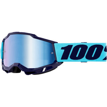 Bill's Exhausts Accuri 2 Goggle Vaulter blue mirror lens for motocross and off-road riding, featuring a sleek, sporty design.