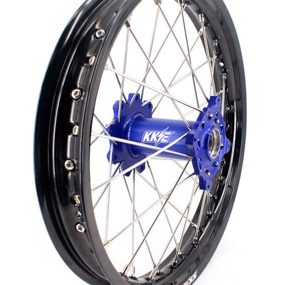 KKE 21 & 18 Enduro Rims for TM EN MX SMR 125-300 Blue Hub Black Rims - Howling Moto