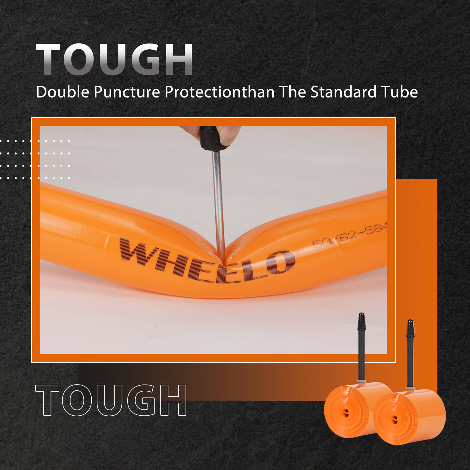 Hycline TPU MTB bike tube for 26, 27.5, or 29-inch tires, 2.1 to 2.5-inch width, suitable for mountain bikes.