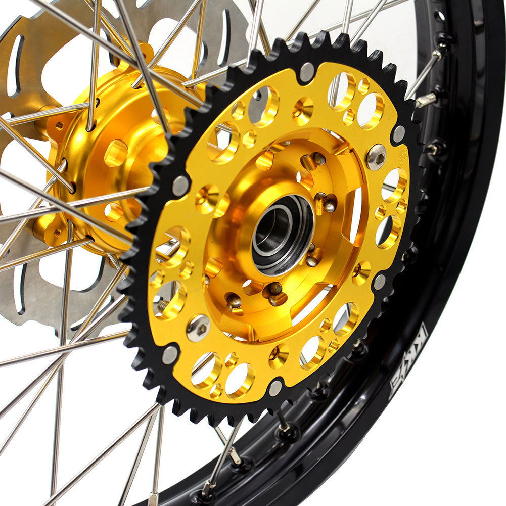 KKE 21 & 19 Wheels for Suzuki RMZ250 2007 RMZ450 2005-2024 Gold&Black - Howling Moto
