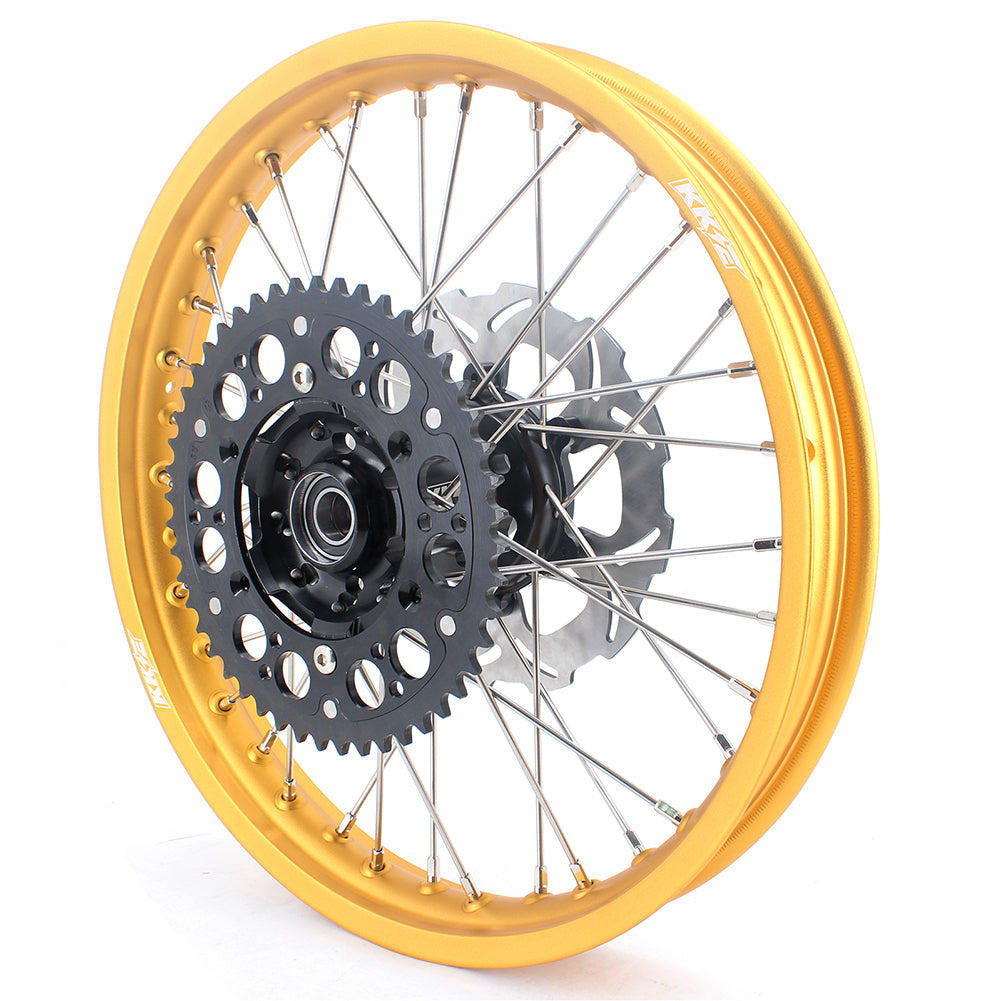 KKE 21 & 19 Dirt Bike Gold Rims for Suzuki RM125 2001-2007 RM250 2008 - Howling Moto