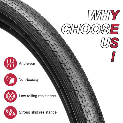 Hycline Chain Cruises 26-inch by 2.125-inch bicycle tire with tread pattern for road cycling.