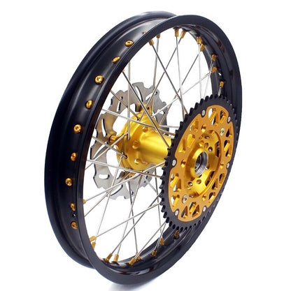 KKE 21 & 19 MX Rims for Suzuki RMZ250 2007-2024 RMZ450 2005-2024 Gold Nipple - Howling Moto