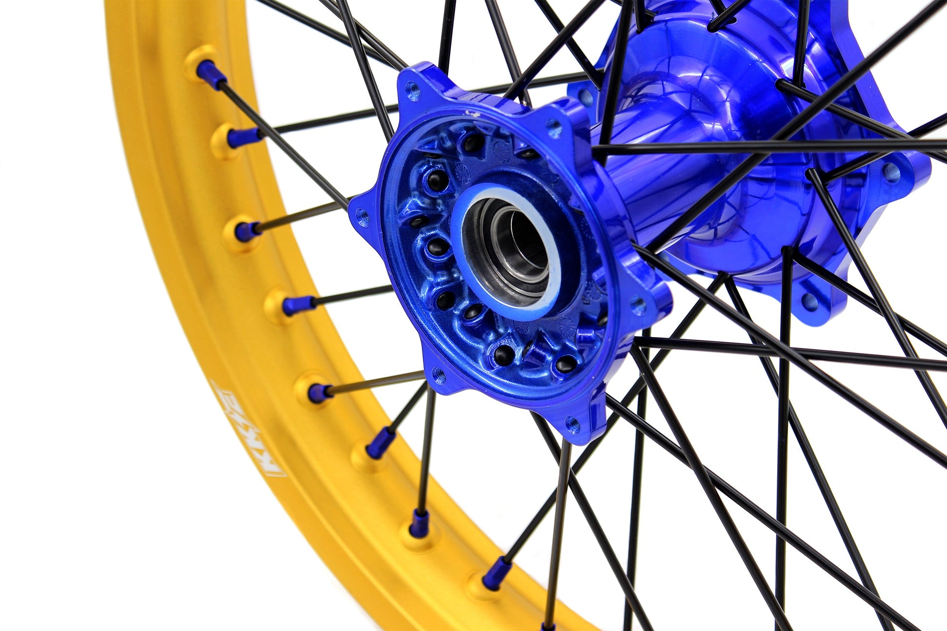 KKE 21"&19" Mx Dirtbike Cast Wheels For YAMAHA YZ125 YZ250 YZ250F YZ450F Gold Rim Black Spokes - Howling Moto