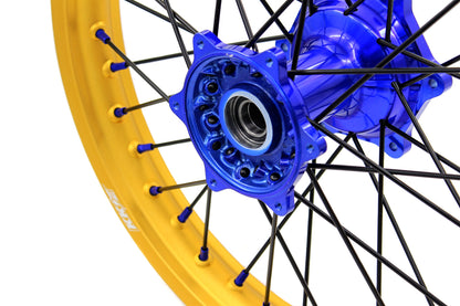 KKE 21"&19" Mx Dirtbike Cast Wheels For YAMAHA YZ125 YZ250 YZ250F YZ450F Gold Rim Black Spokes - Howling Moto