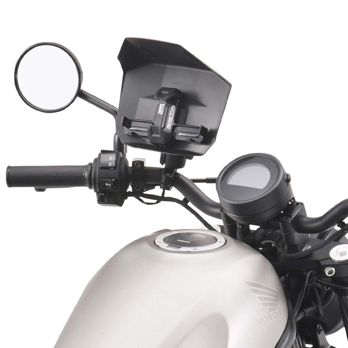 ZETA, ZETA Tough Lock Phone Mount with Shield Kit - CNC Precision Motorcycle Smartphone Holder ZE60-0030