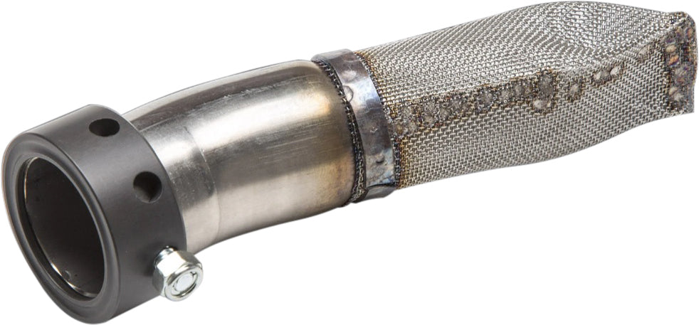 YOSHIMURA RS-12 Exhaust Spark Arrestor Kit shown with metal mesh filter and mounting hardware for motorcycle exhaust system.
