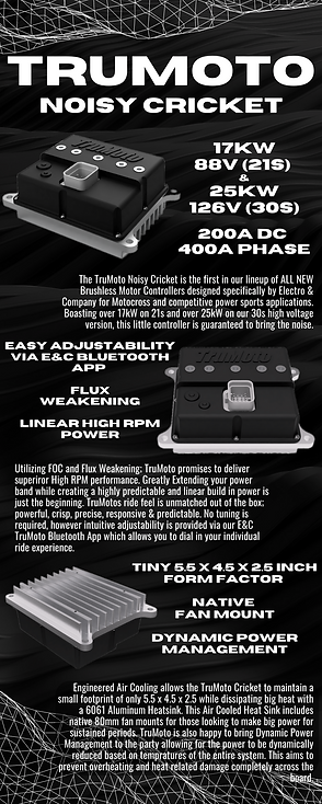 Electro & Co Extreme 11,000W Razor electric dirt bike conversion kit with TruMoto Noisy Cricket controller and high-performance brushless motor.
