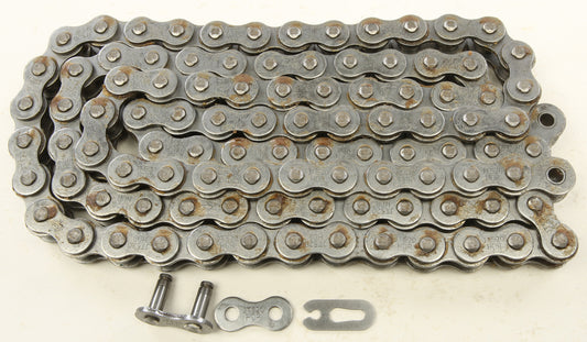 Heavy-duty JT Chain Header 520 100L for off-road use, showing rugged industrial metal construction and detailed chain links.