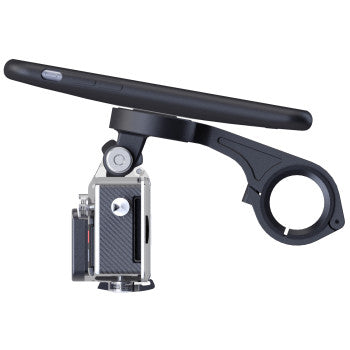 Black SP CONNECT handlebar phone mount for bikes, designed for secure attachment and easy access during rides.