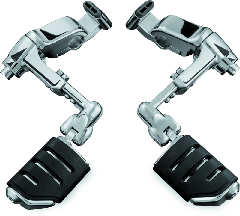 Kuryakyn Ergo III adjustable cruise mount with Trident Dually ISO pegs on a Honda Gold Wing motorcycle for comfortable riding.