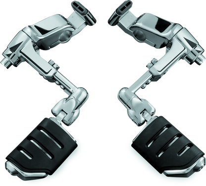 Kuryakyn Ergo III adjustable cruise mount with Trident Dually ISO pegs on a Honda Gold Wing motorcycle for comfortable riding.