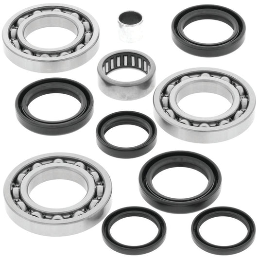 QuadBoss differential bearing and seal kit for Polaris ATV models, showing components and packaging in a close-up view.