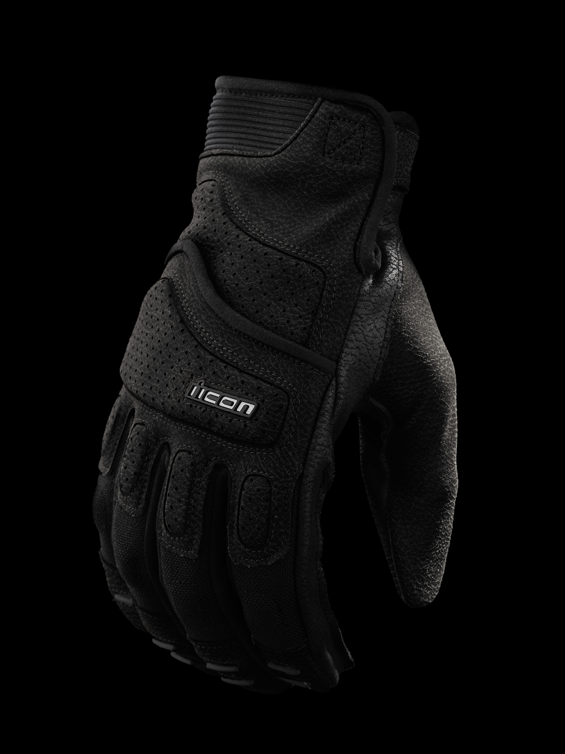 Black ICON Superduty3™ gloves in small size with textured palms, designed for durable hand protection and grip.