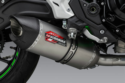 YOSHIMURA Yoshimura Race AT2 exhaust with stainless steel and carbon fiber components, designed for high-performance motorcycles.