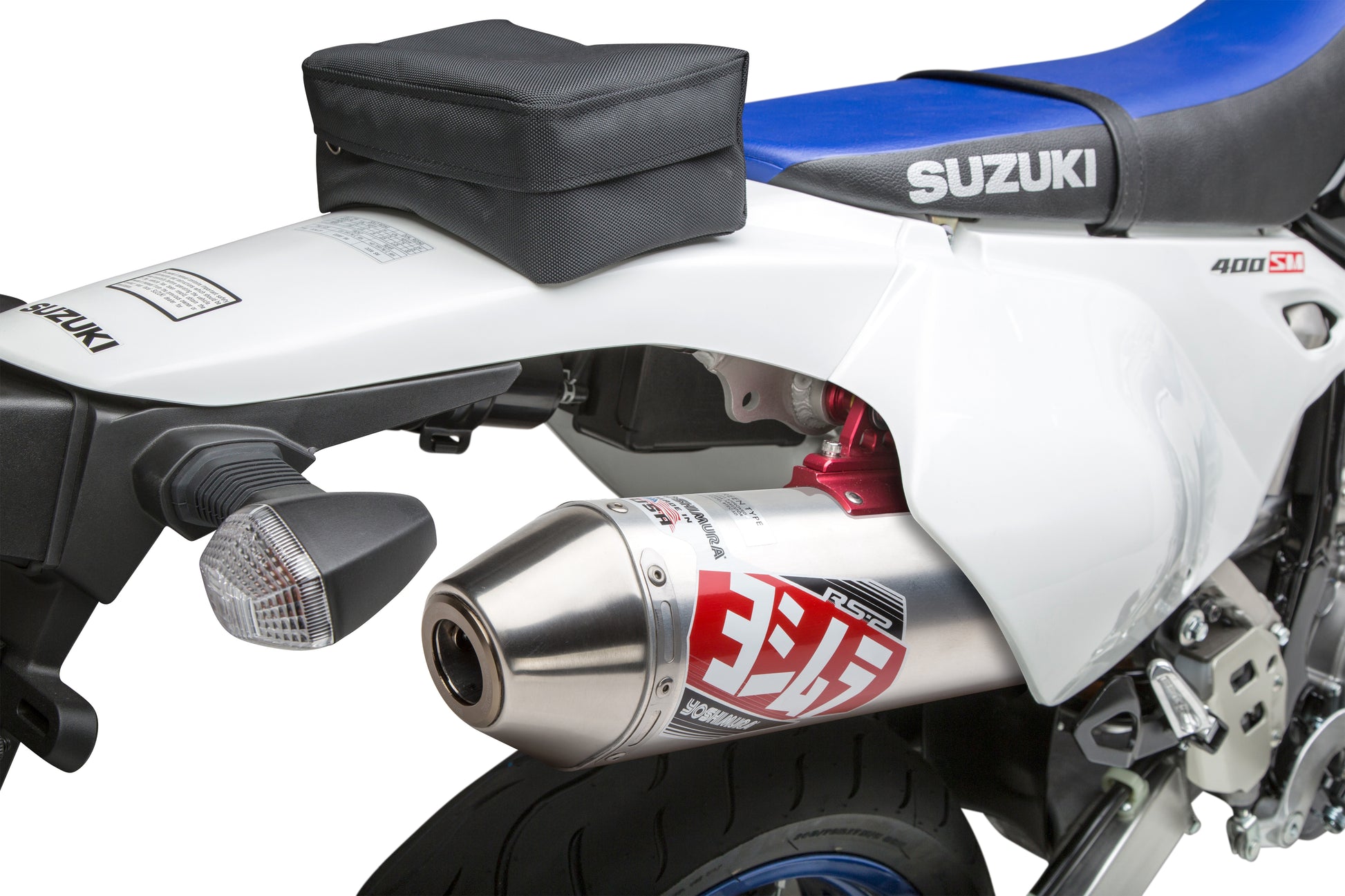YOSHIMURA Street RS 2 full exhaust system for UTVs, made of stainless steel, with polished and curved exhaust pipes.