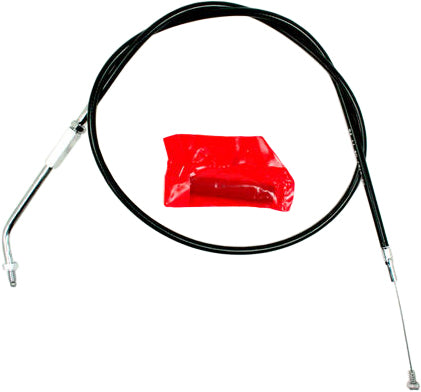 Motion Pro black vinyl motorcycle idle control cable Part #06-0151 on a motorcycle control system.