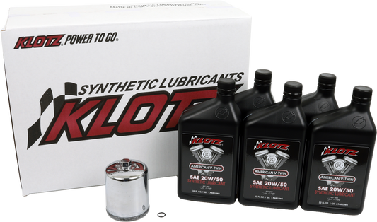 KLOTZ, KLOTZ KH-107 Basic Harley Davidson 5 Quart Synthetic Oil Change Kit