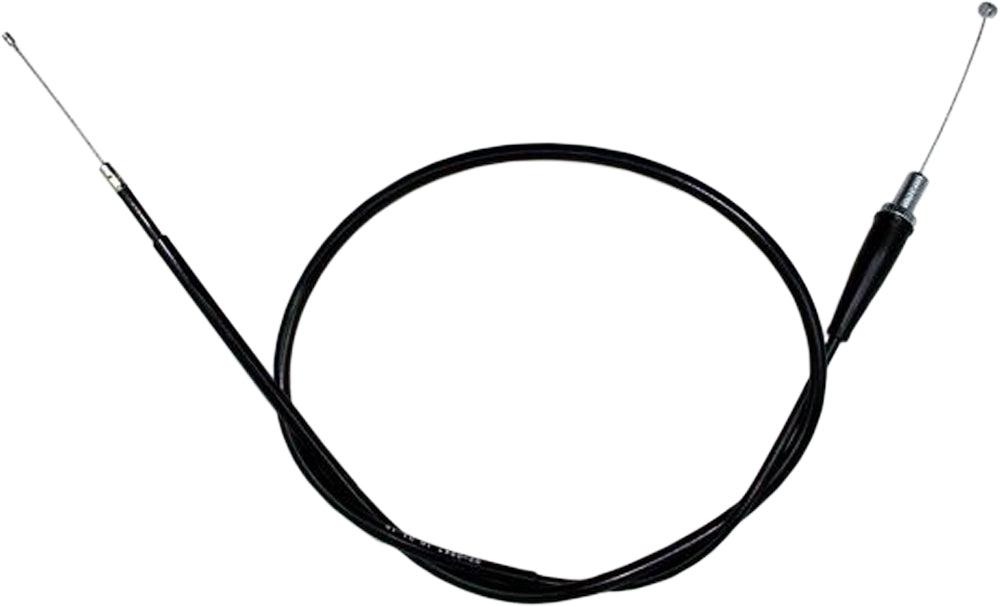 Black vinyl motorcycle throttle cable from MOTION PRO 02-0247, designed for smooth throttle operation and durability.