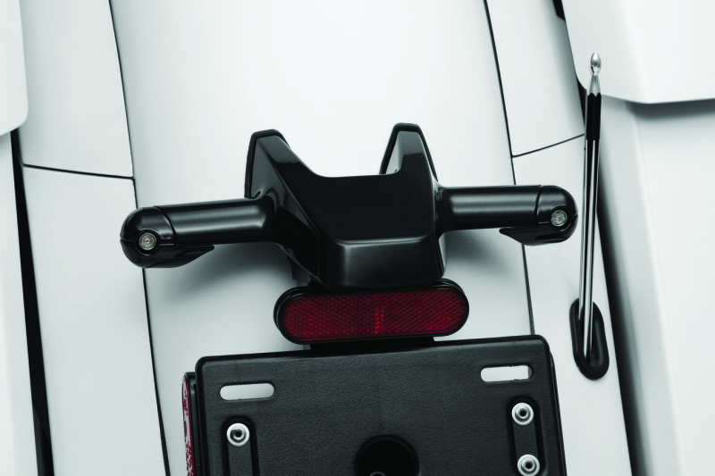 Kuryakyn rear Atto turn signal adapter in black for Indian Chieftain and Challenger motorcycle models.