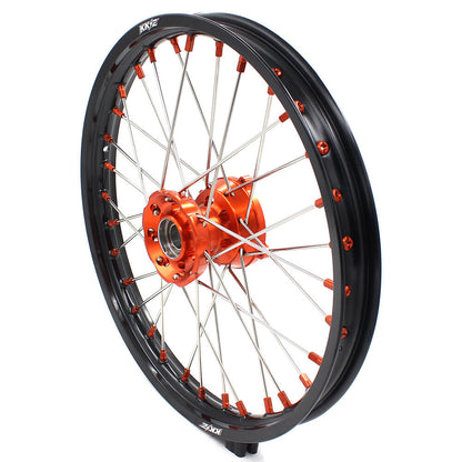 KKE 17"*1.4/14"*1.6 Kid's Big Wheels Rims Fit KTM SX 85 2003-2020 Orange Nipples - Howling Moto