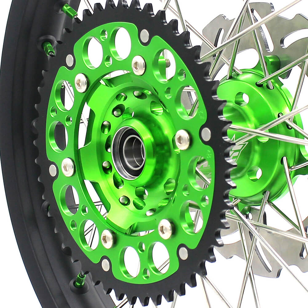 KKE 21 & 19 MX Wheels for Kawasaki KX250F 2019 and 2021 Green Nipple(2020 Excluded) - Howling Moto