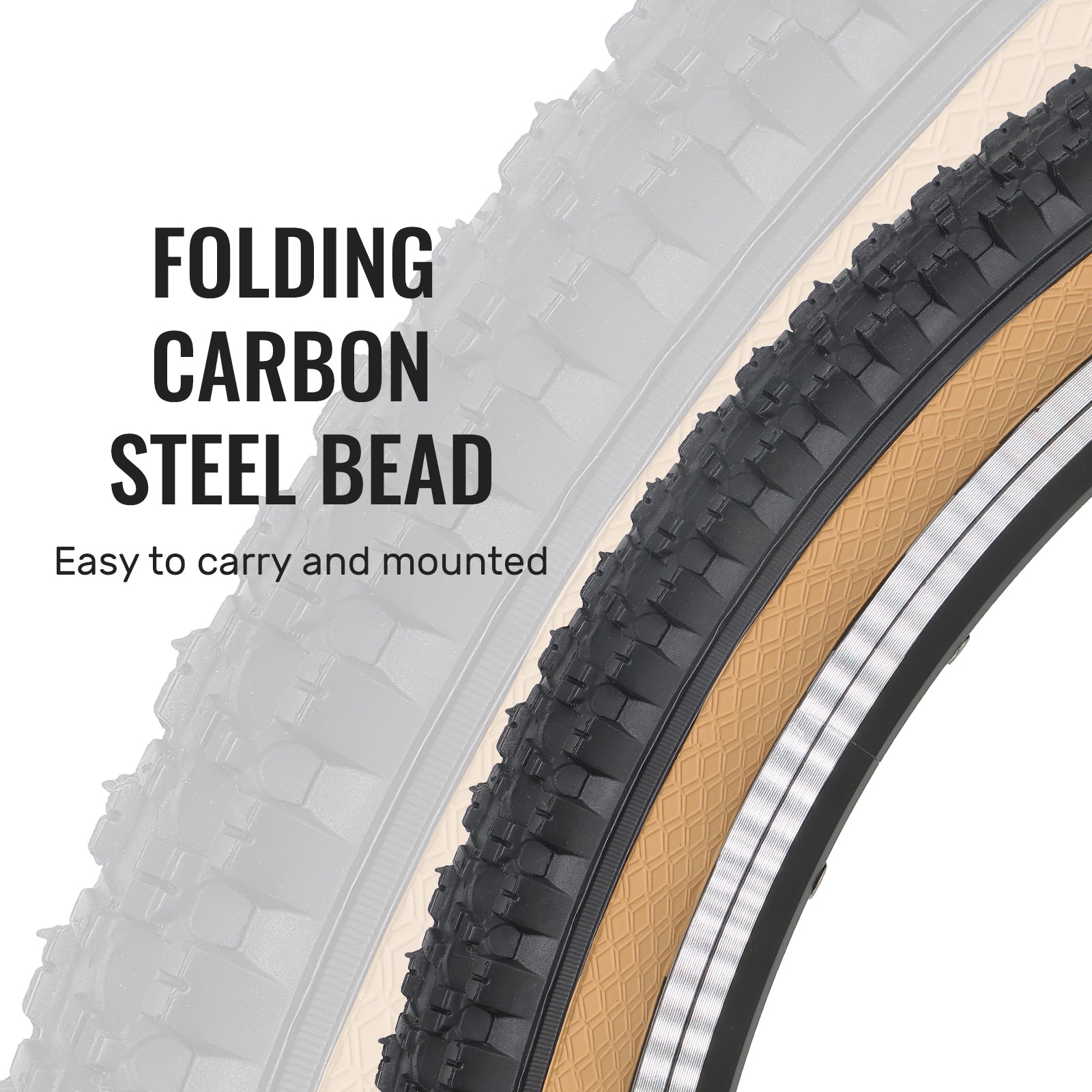 Hycline CrossBand Brown Wall mountain bike tire, 26-inch by 1.95-inch, with rugged tread pattern and durable sidewall design.