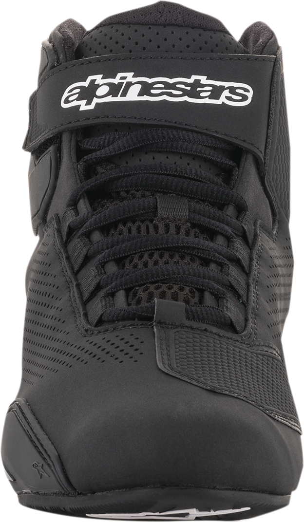 Alpinestars Sektor Vented Shoes in black, US 8.5, featuring breathable design and protective features for motorcycle riding.