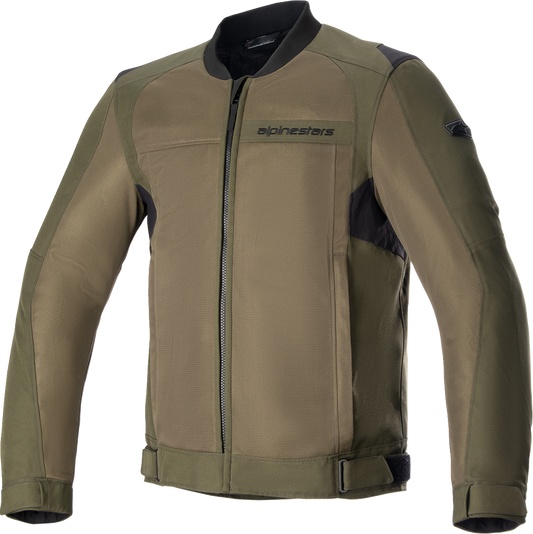 Alpinestars Luc v2 Air jacket in green, small size, featuring lightweight textile construction and ventilation panels.