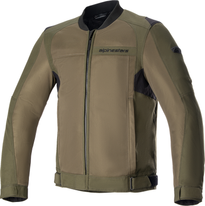 Alpinestars Luc V2 Air Jacket in green, medium size, lightweight motorcycle jacket with ventilation and protective features.