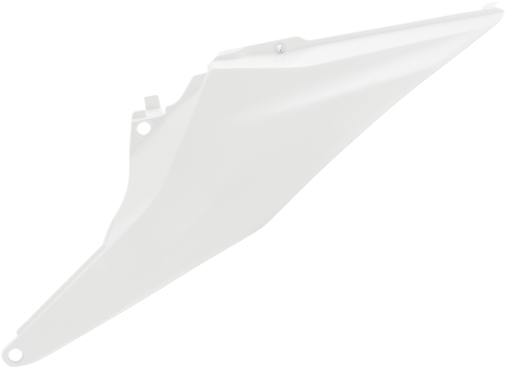 Acerbis white side panels for motorcycle body, featuring sleek design and branding, designed for compatible bike models.