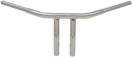 Chrome Drag Specialties 1-1/4 inch Buffalo T-Bar Handlebar with 8-inch rise, featuring a sleek, curved design for motorcycle handlebars.