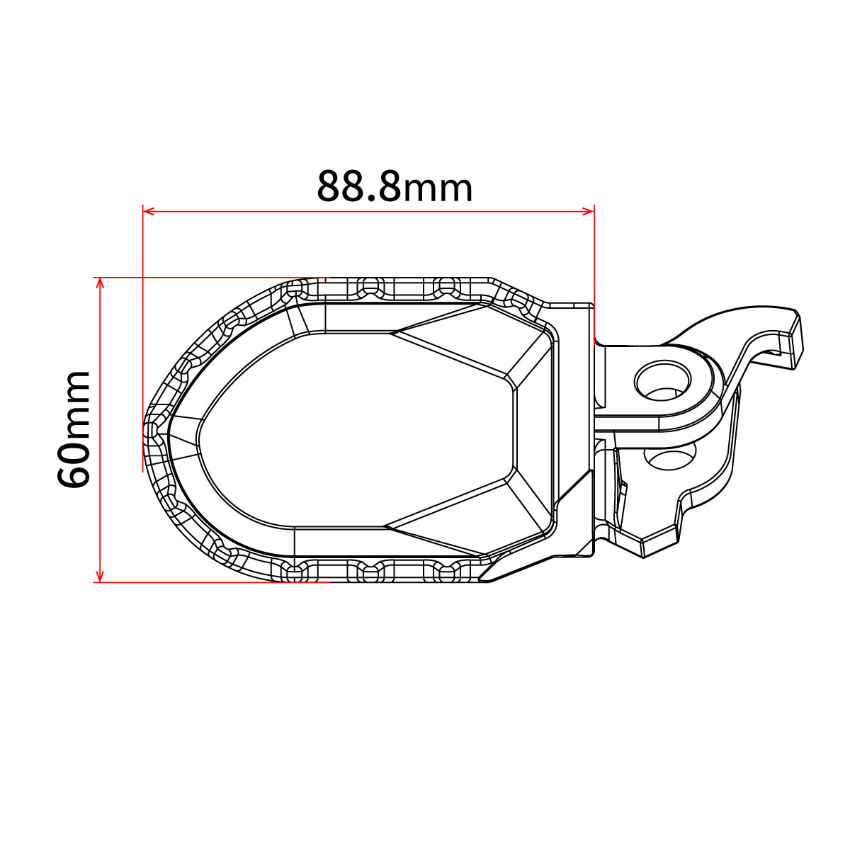 ZETA Max foot peg for Yamaha models, part number ZE93-2610, showing durable metal construction and mounting hardware.