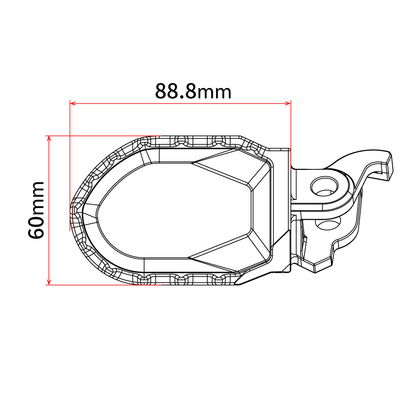ZETA Max foot peg for Yamaha models, part number ZE93-2610, showing durable metal construction and mounting hardware.