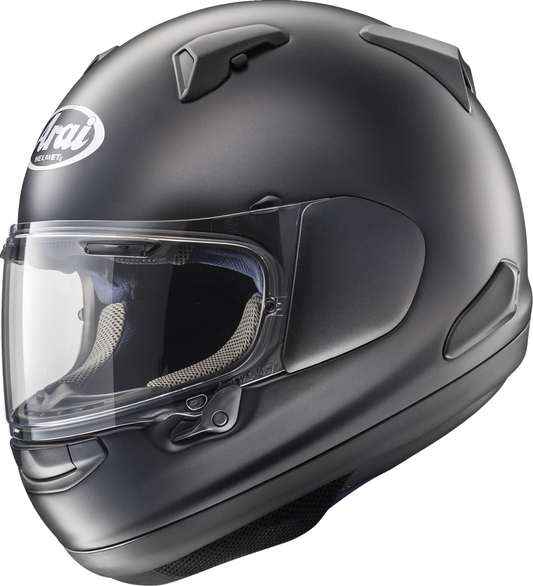 Black Frost ARAI Helmets Quantum-X with VAS-MV shield and Pinlock 120 MaxVision, medium size, featuring aerodynamic design